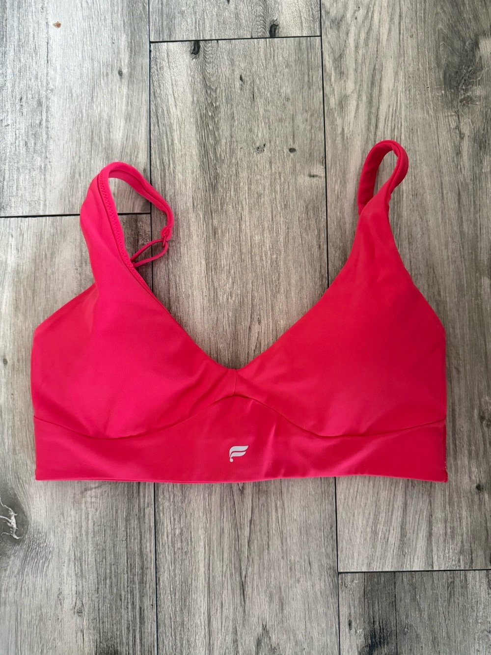 Fabletics Hot Pink V-Neck Light Support Sports Bra